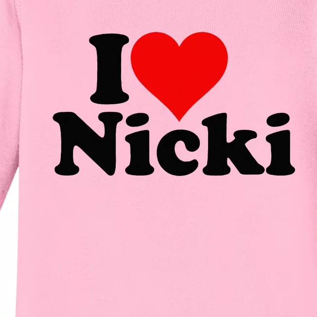 I Love Heart Nicki Baby Long Sleeve Bodysuit