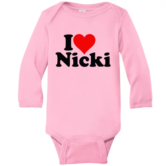 I Love Heart Nicki Baby Long Sleeve Bodysuit