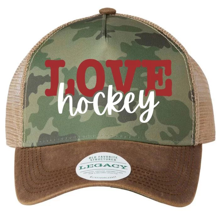 I Love Hockey Gift Legacy Tie Dye Trucker Hat