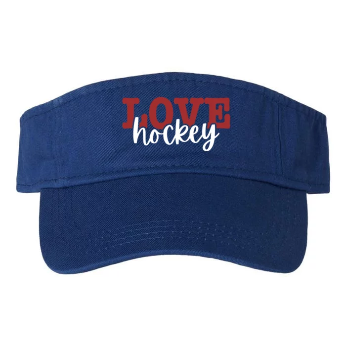 I Love Hockey Gift Valucap Bio-Washed Visor