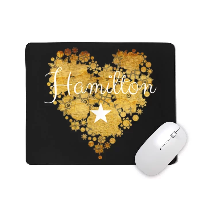 I Love Hamilton Heart Mousepad