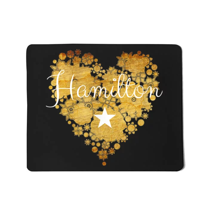 I Love Hamilton Heart Mousepad