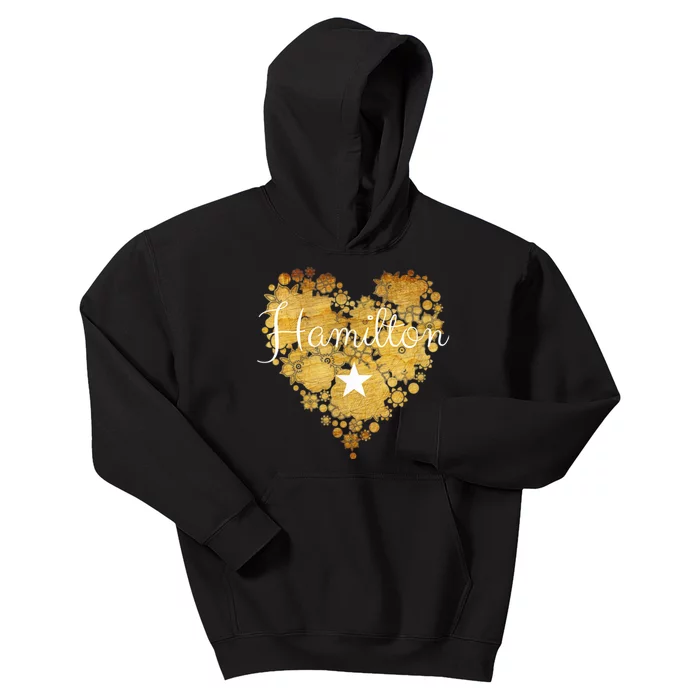 I Love Hamilton Heart Kids Hoodie