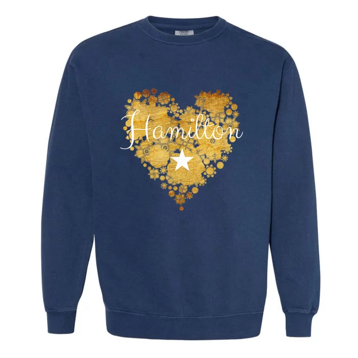 I Love Hamilton Heart Garment-Dyed Sweatshirt