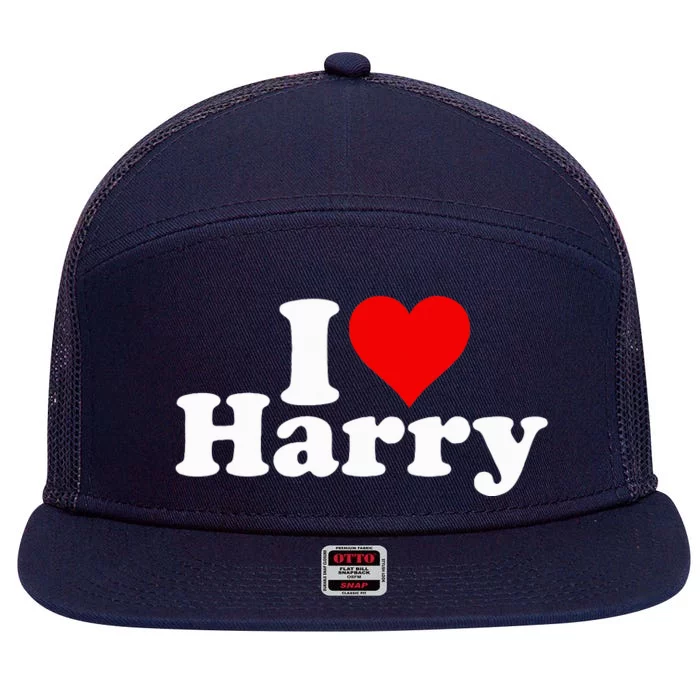 I Love Heart Harry 7 Panel Mesh Trucker Snapback Hat