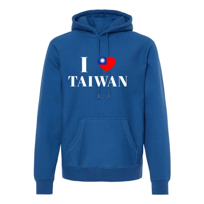 I Love Heart Taiwan Flag Taiwanese Taiwan Pride Roc Taipei Gift Premium Hoodie