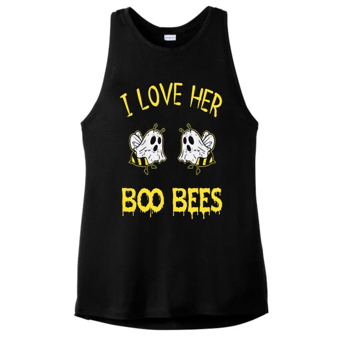 I Love Her Boo Bees Couples Halloween Adult Costume His Ladies Tri-Blend Wicking Tank