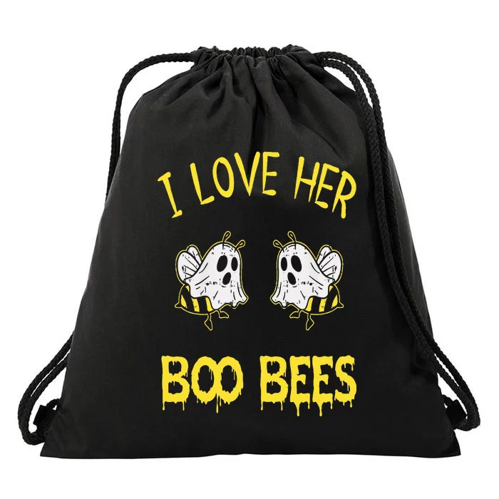 I Love Her Boo Bees Couples Halloween Adult Costume His Drawstring Bag