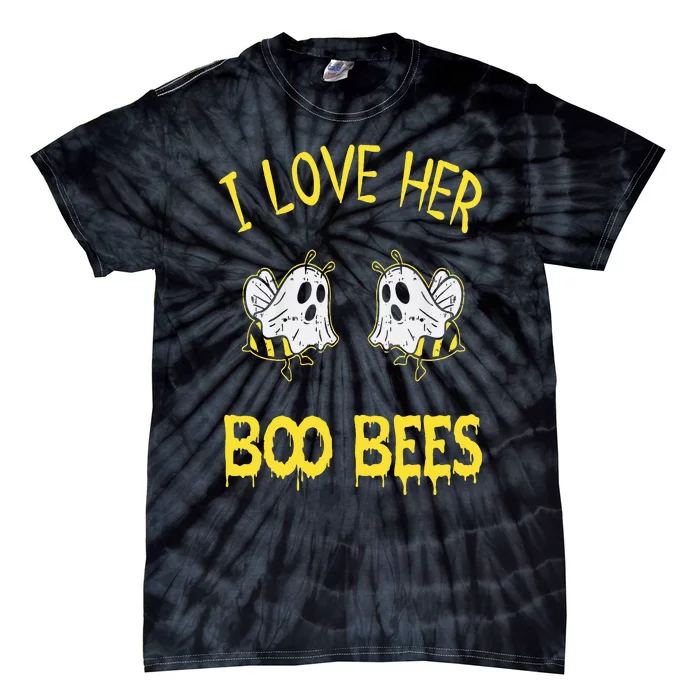 I Love Her Boo Bees Couples Halloween Adult Costume His Tie-Dye T-Shirt