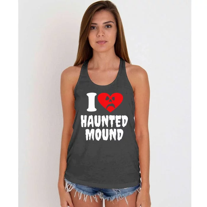 I Love Haunted Mound Women's Knotted Racerback Tank