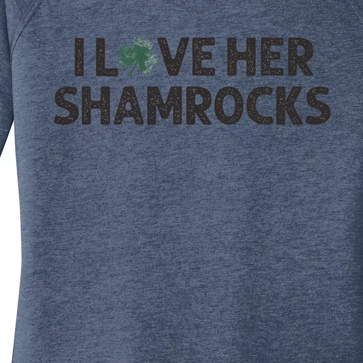 I Love Her Shamrocks Funny Saint Paddys St. Patrick's Day Women's Perfect Tri Tunic Long Sleeve Shirt