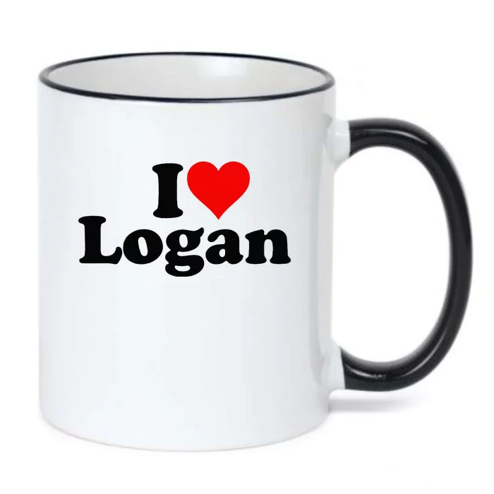 I LOVE HEART LOGAN Black Color Changing Mug