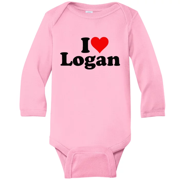 I LOVE HEART LOGAN Baby Long Sleeve Bodysuit