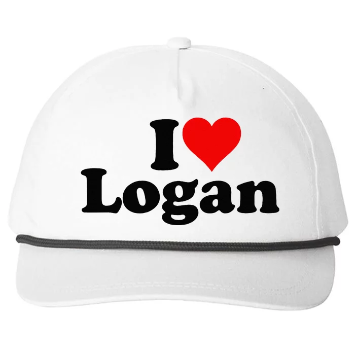 I LOVE HEART LOGAN Snapback Five-Panel Rope Hat