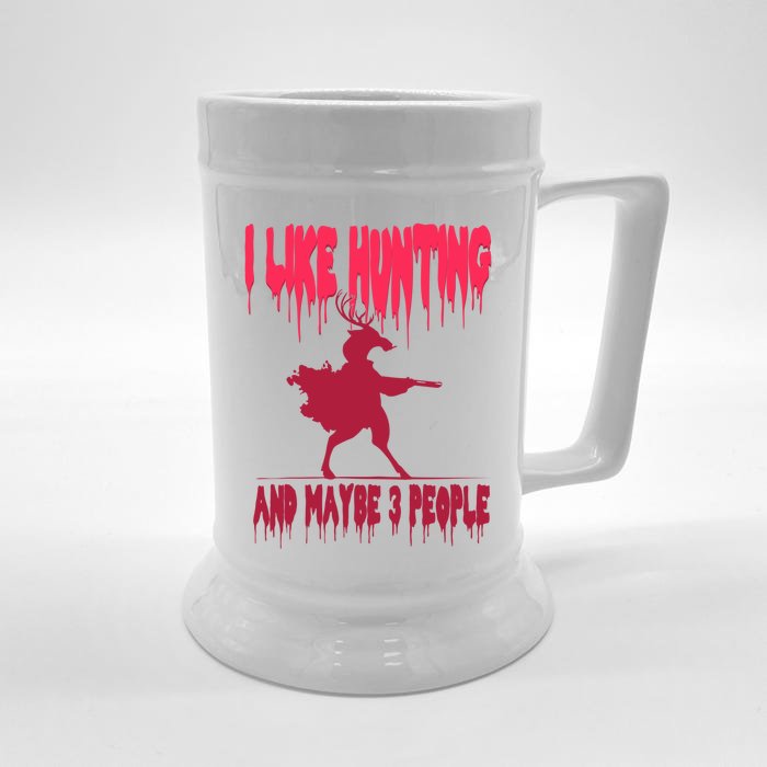 I Like Hunting Horror Halloween Deer Hunter Great Gift Front & Back Beer Stein