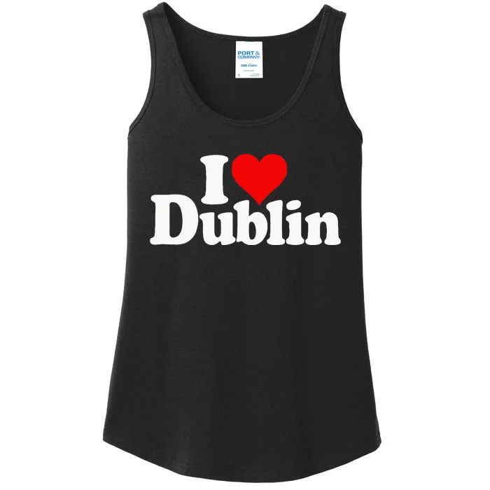 I Love Heart Dublin Ireland Ladies Essential Tank