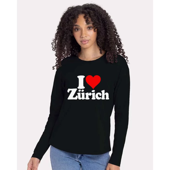 I Love Heart Zurich Switzerland Womens Cotton Relaxed Long Sleeve T-Shirt