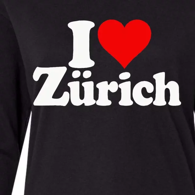 I Love Heart Zurich Switzerland Womens Cotton Relaxed Long Sleeve T-Shirt