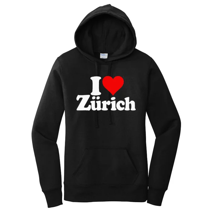 I Love Heart Zurich Switzerland Women's Pullover Hoodie