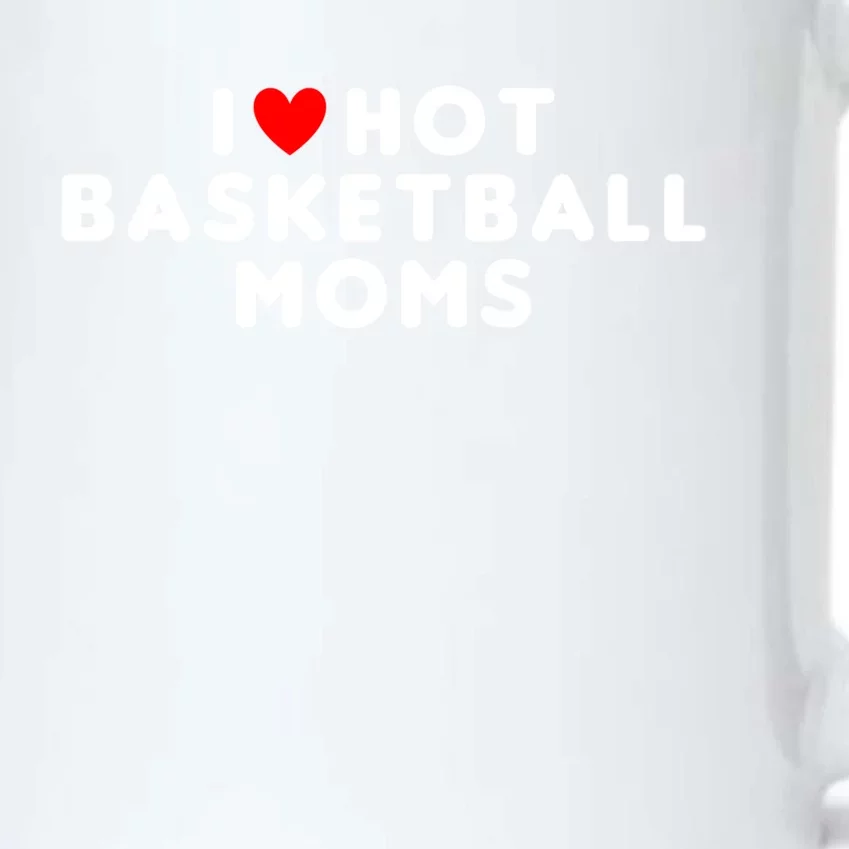 I Love Hot Basketball Moms Funny Red Heart Gift Black Color Changing Mug