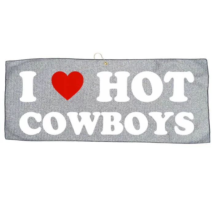 I Love Hot Cowboys Large Microfiber Waffle Golf Towel