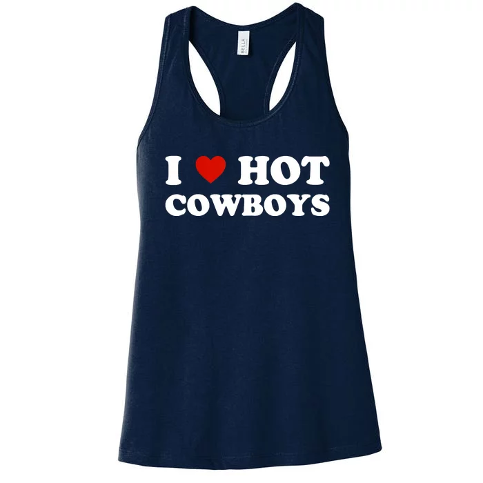 I Love Hot Cowboys Women's Racerback Tank