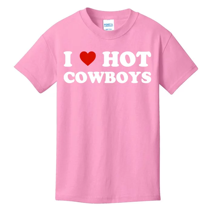 I Love Hot Cowboys Kids T-Shirt