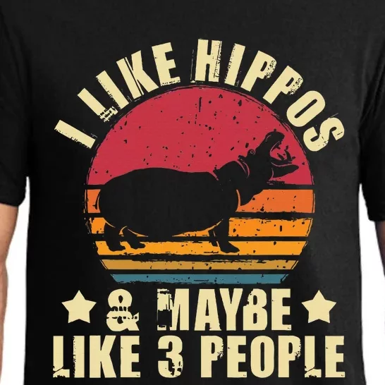 I Like Hippos & Maybe Like 3 People Zookeeper Hippopotamus Pajama Set