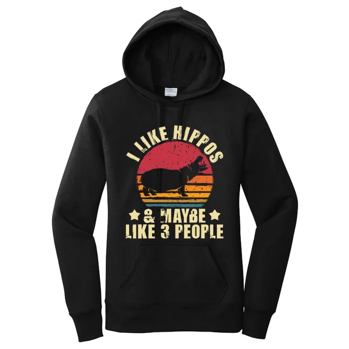 I Like Hippos & Maybe Like 3 People Zookeeper Hippopotamus Women's Pullover Hoodie