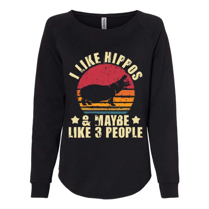 I Like Hippos & Maybe Like 3 People Zookeeper Hippopotamus Womens California Wash Sweatshirt