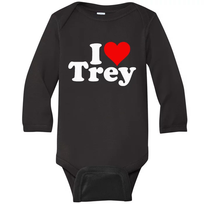 I Love Heart Trey Baby Long Sleeve Bodysuit