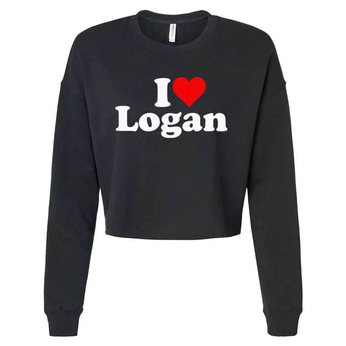 I Love Heart Logan Cropped Pullover Crew