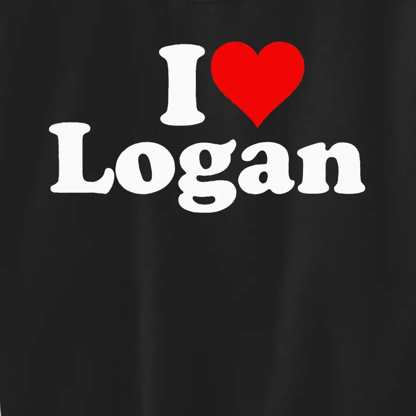 I Love Heart Logan Kids Sweatshirt