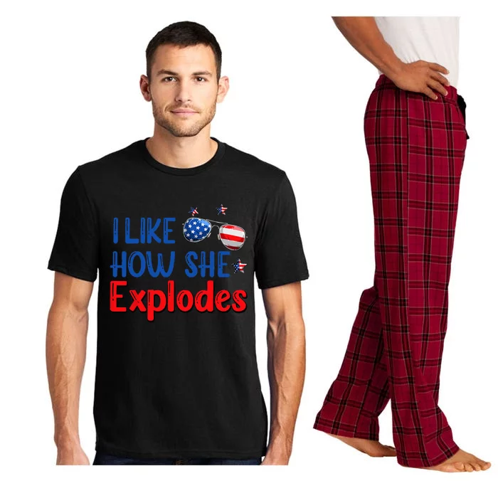 I Like How She Explodes 4th Of July Funny Independence Day Pajama Set