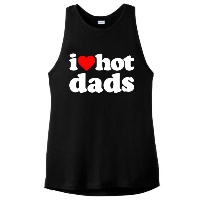 I Love Hot Dads Ladies Tri-Blend Wicking Tank