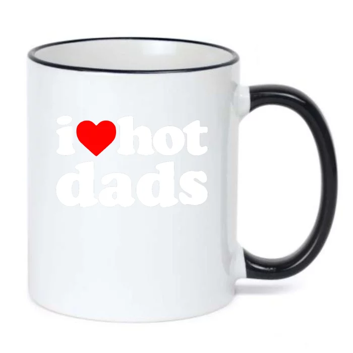 I Love Hot Dads Black Color Changing Mug