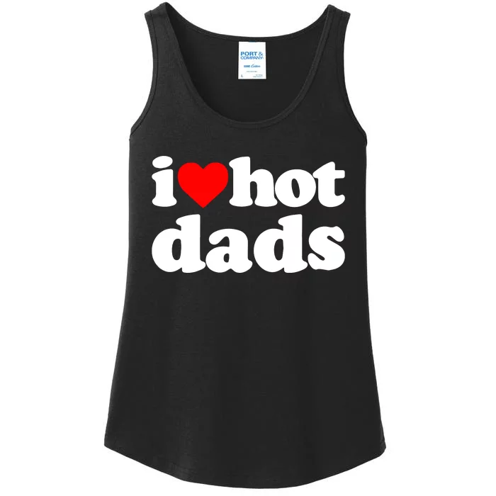 I Love Hot Dads Ladies Essential Tank