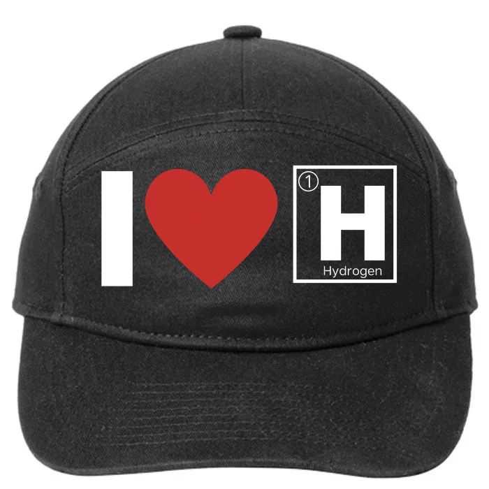 I Love Hydrogen Vehicles H Symbol Periodic Table Fuel Cells FCEVs 7-Panel Snapback Hat