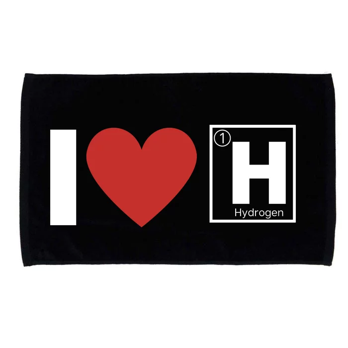 I Love Hydrogen Vehicles H Symbol Periodic Table Fuel Cells FCEVs Microfiber Hand Towel