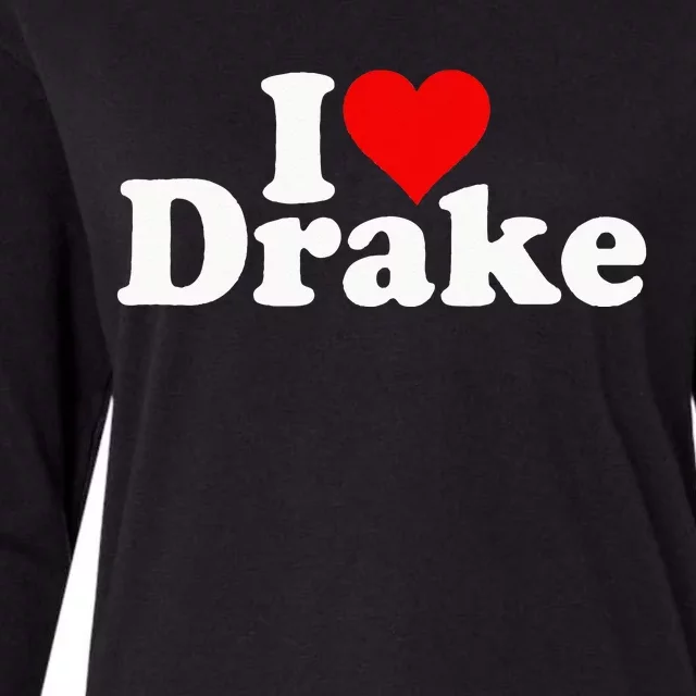 I LOVE HEART DRAKE Womens Cotton Relaxed Long Sleeve T-Shirt