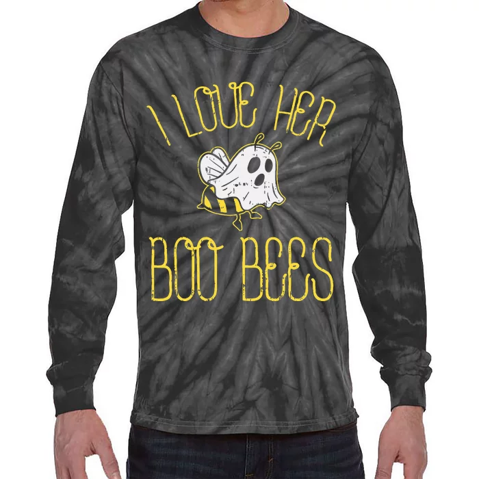 I Love Her Boo Bees Couples Halloween Adult Costume His Tie-Dye Long Sleeve Shirt