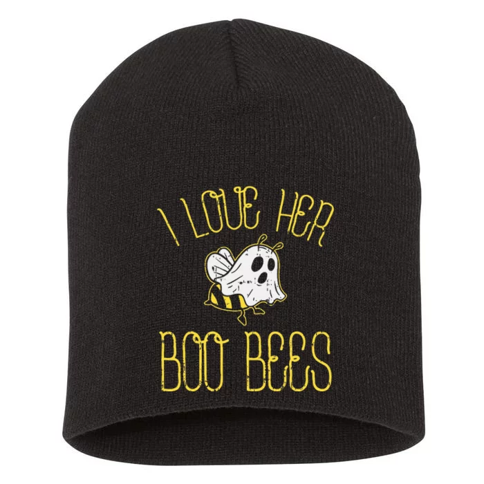 I Love Her Boo Bees Couples Halloween Adult Costume His Short Acrylic Beanie