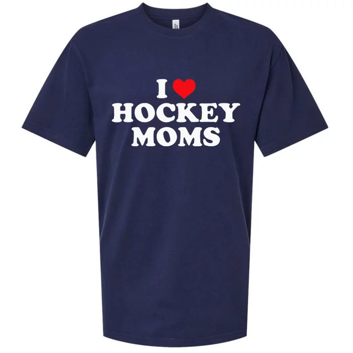 I Love Hockey Moms Funny Design Sueded Cloud Jersey T-Shirt