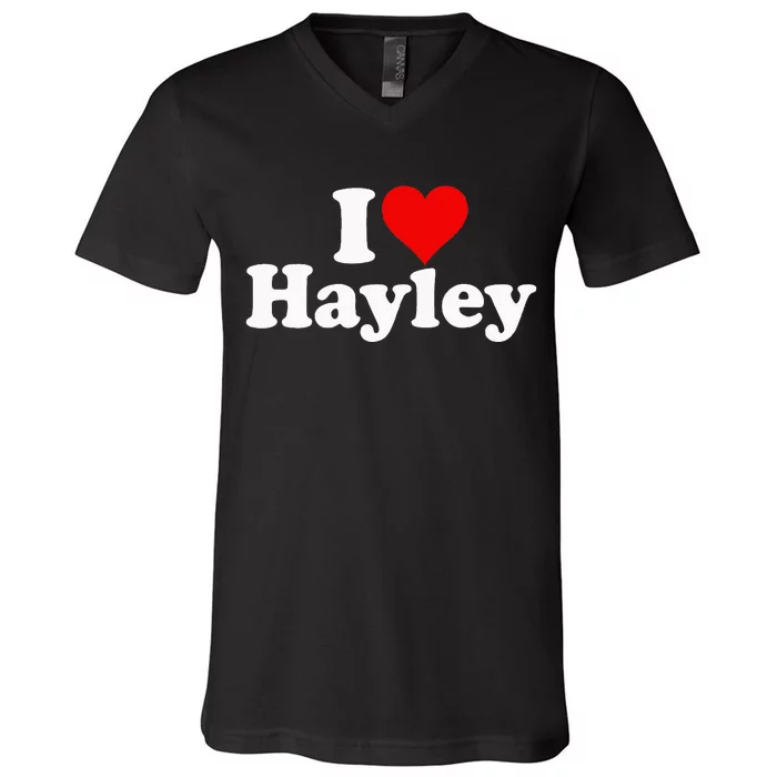 I Love Heart Hayley V-Neck T-Shirt