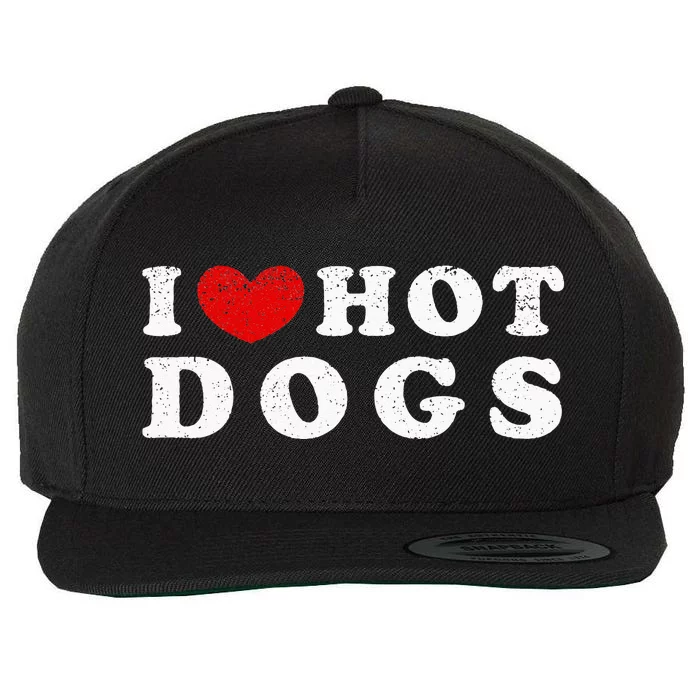 I Love Hot Dogs I Heart Hot Dogs Wool Snapback Cap