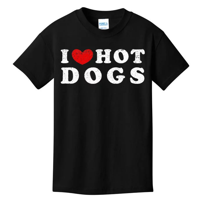 I Love Hot Dogs I Heart Hot Dogs Kids T-Shirt