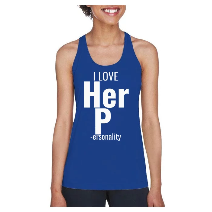 I Love His D Love Her P Funny Matching Couples Women's Racerback Tank