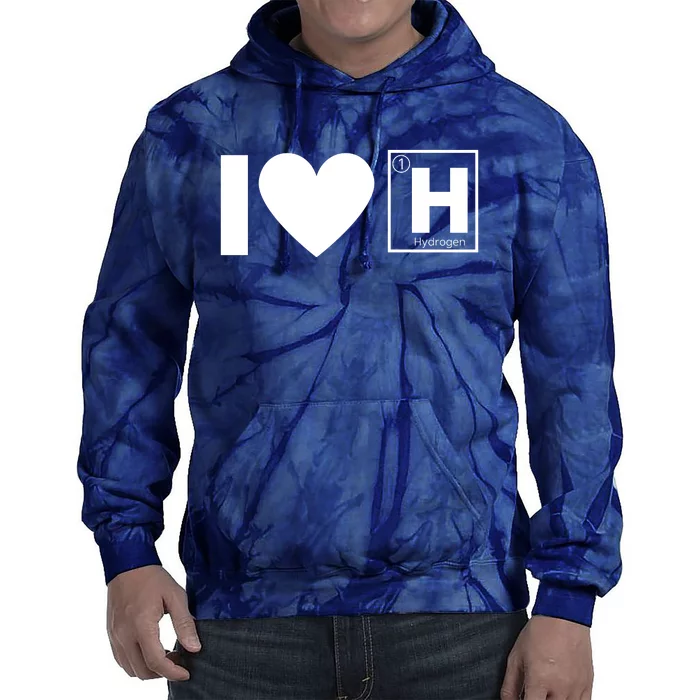 I Love Hydrogen Vehicles H Symbol Periodic Table Fuel Cells FCE Vehicles Tie Dye Hoodie