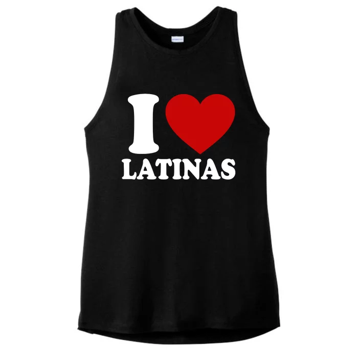 I Love Heart Latinas Ladies Tri-Blend Wicking Tank