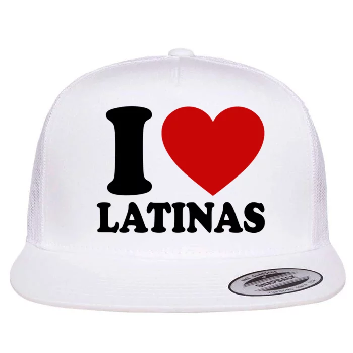 I Love Heart Latinas Flat Bill Trucker Hat